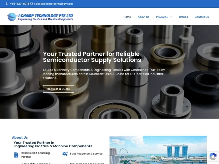 iChamp Technology (SG) website homepage designed by Cybergate