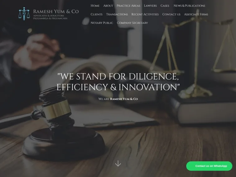 Ramesh Yum Law Firm website homepage designed by Cybergate